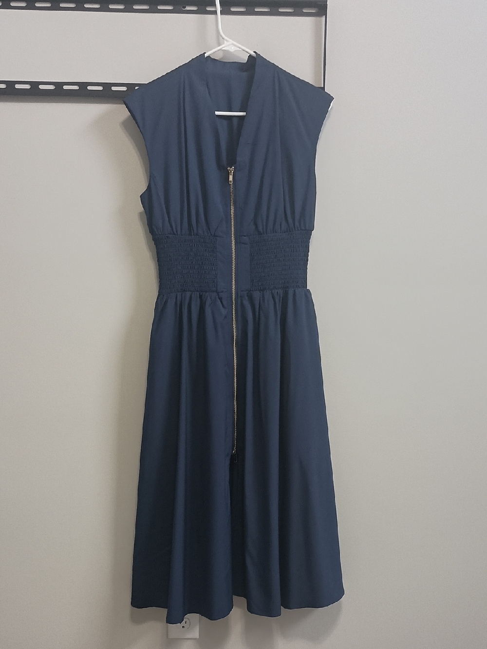 Sleeveless Navy Midi Dress